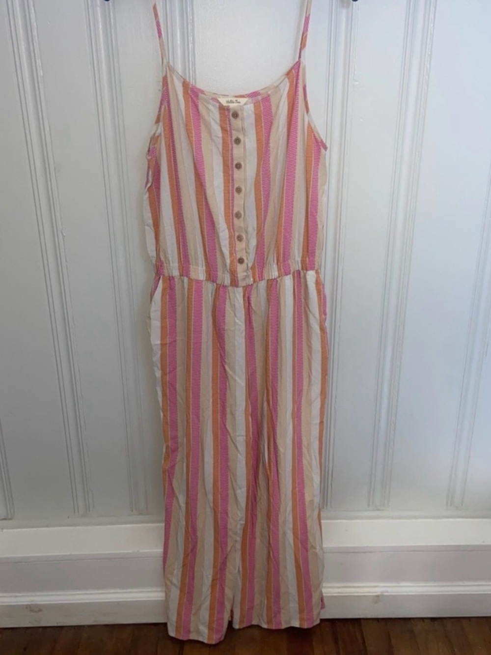 Matilda Jane Pastel Sherbert Stripe Take a Chance Romper/Jumpsuit medium summer